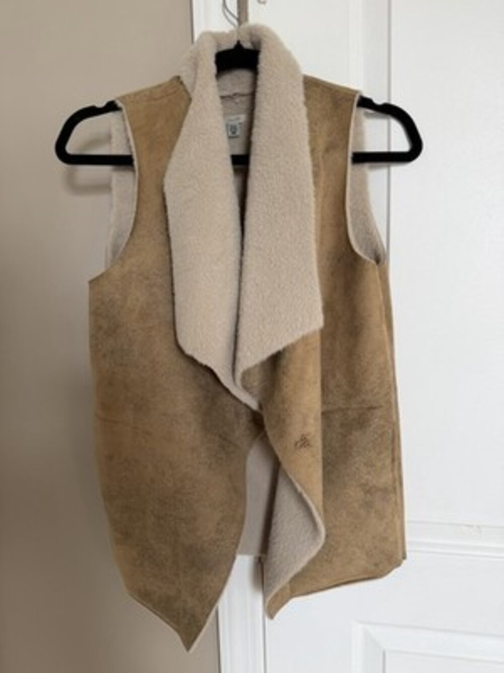 Ecoté Faux Suede Faux Fur Lined Open Front Vest Women’s Size XS Boho Western